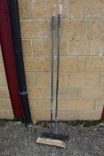 2x Heavy duty steel rakes. V