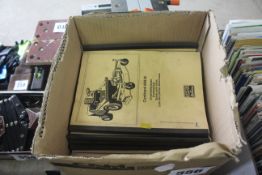 Box of Sabo parts catalogues.