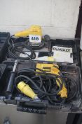 Dewalt 110v hammer drill and Dewalt 110v sander. F