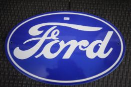 Oval Ford vitreous sign (18x12in). V