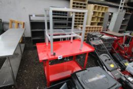 Clarke work bench and stainless steel table. V