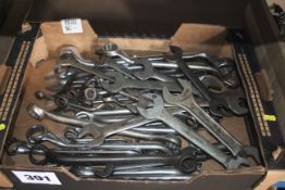 Box of Britool spanners.
