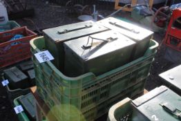 Quantity of ammunition boxes.