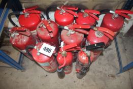 Quantity of fire extinguishers.