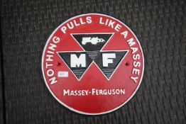 Cast Massey Ferguson sign. V