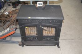 Woodburning stove.
