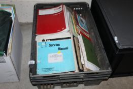 Crate of various tractor magazines.