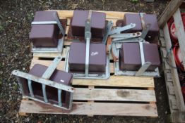 Quantity of small wall mounted feeders.