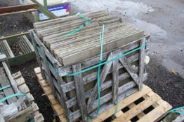 Damaged stillage of stone slabs. V