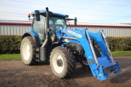 New Holland T6.155 Dynamic Command 4WD tractor. Registration EU20 EVW. Date of first registration