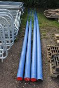 4x long plastic pipes. V