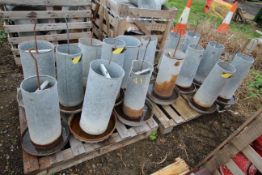 Two pallets of poultry feeders. V