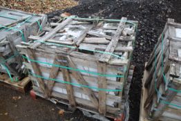 Damaged stillage of stone slabs. V