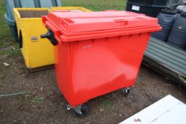 Commercial wheelie bin.