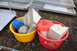 Assorted poultry and livestock equipment.