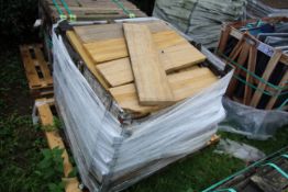 Damaged stillage of narrow sandstone slabs. V