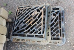 2x man hole covers with split grates. V