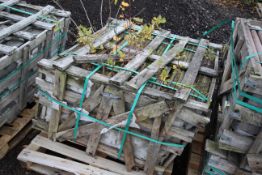 Damaged stillage of stone slabs. V