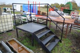 Set of steel steps and platform. V