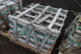 Damaged stillage of stone slabs. V