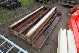 Quantity of metal sheep troughs. V