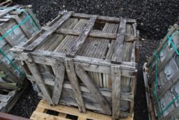 Damaged stillage of stone slabs. V