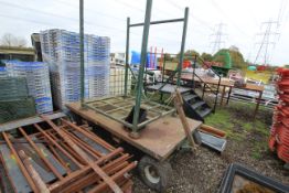 4-wheel flat bed trailer/ trolley. With fitted sti