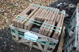 Damaged stillage of stone slabs. V