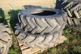 Pair of 340/85R28 (13.6x28) tyres. V