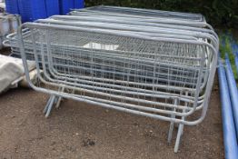 6x galvanised crowd barriers. V