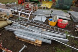 Unused galvanised inspection platform. With tower