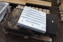 Quantity of various man hole covers. V