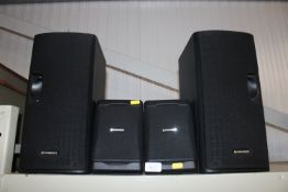 Four Pioneer speakers