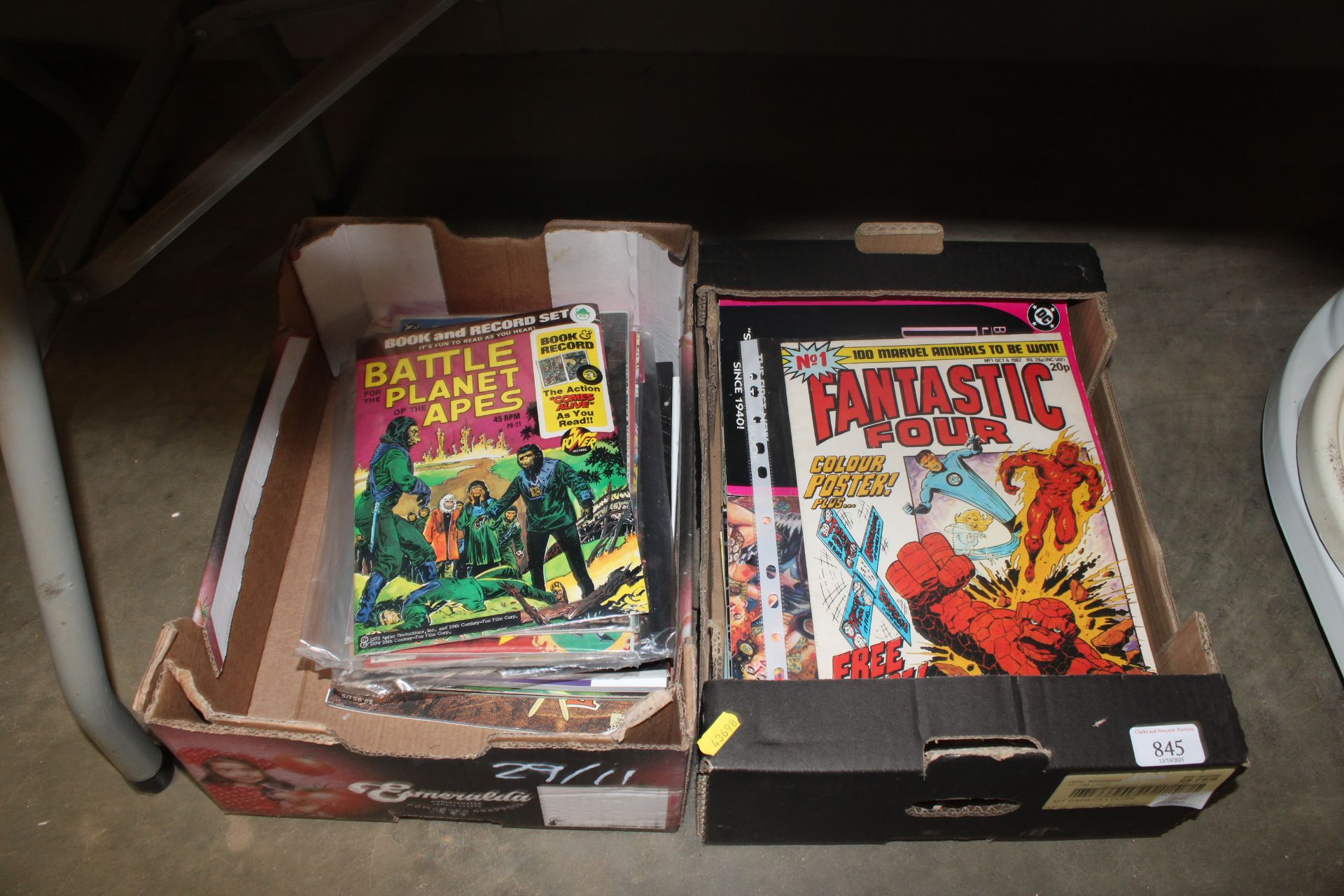 Two boxes of various comics to include The Fantastic Four