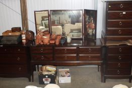A Stag dressing table fitted six drawers