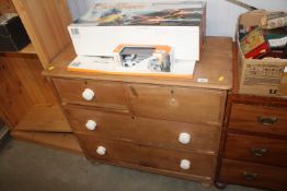 A stripped pine chest fitted two short over two lo