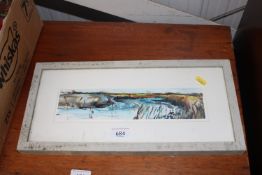 Green, watercolour study depicting 'Silver At Rive