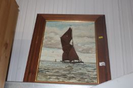 Surie, oil on canvas study depicting sailing boats