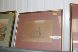 W. Trent, circa 1860, study from his drawing book of a church