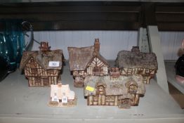 Four Studio Pottery Suffolk model houses together