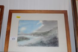 Derrick J. Stone, watercolour study depicting a se