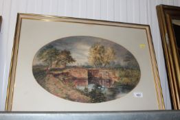 J Swallow R A, watercolour study depicting a canal