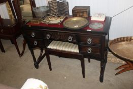 An oak Old Charm style dressing table fitted five