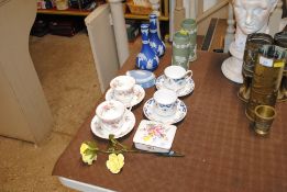 A pair of Wedgwood jasper ware vases, a pair of We