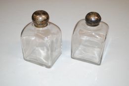 Two Asprey silver topped and glass jars AF