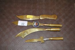 Four Trench Art style paper knives