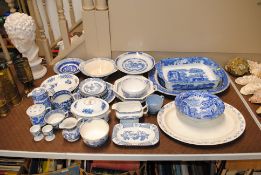 A large quantity of various blue and white ware to include Copeland Spode 'Italian' pattern