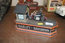 A Franklin Mint Harley Davidson Motorcycle mechanical bank