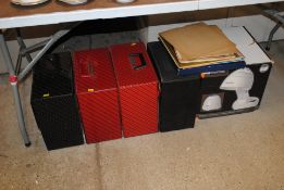 Four cases and a box of various LP's
