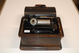 An Edison Standard phonograph in fitted carrying case